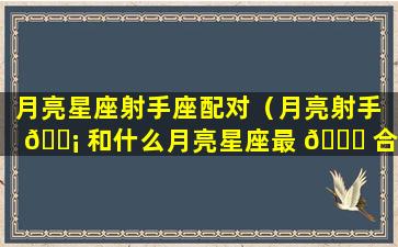 月亮星座射手座配对（月亮射手 🐡 和什么月亮星座最 🕊 合得来）